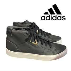 Adidas Women's Sleek Black Mid Tennis Shoes Sneakers 7